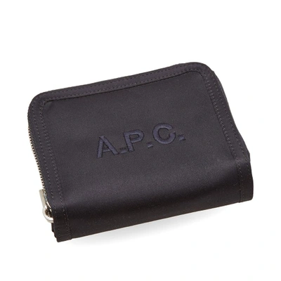 Shop A.p.c. Malone Zip Wallet In Blue