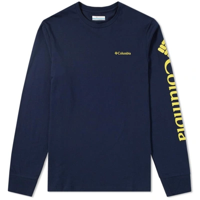 Shop Columbia Long Sleeve Graphic Tee In Blue
