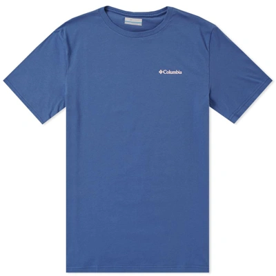 Shop Columbia Back Print Boxed Logo Tee In Blue