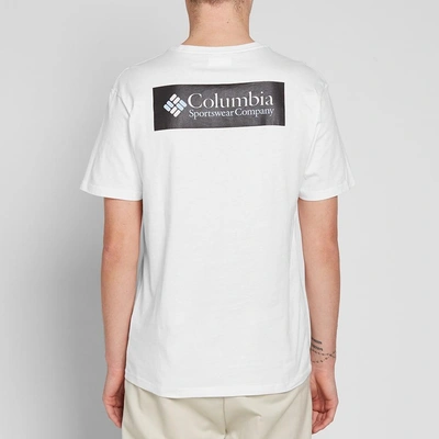 Shop Columbia Back Print Boxed Logo Tee In White