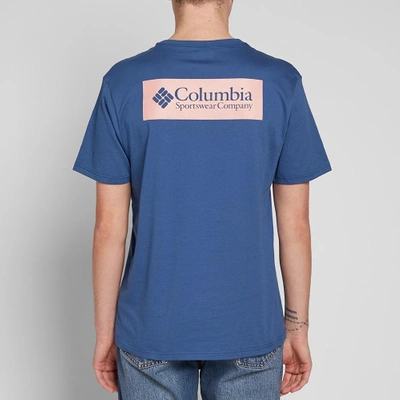 Shop Columbia Back Print Boxed Logo Tee In Blue
