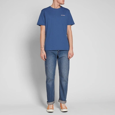 Shop Columbia Back Print Boxed Logo Tee In Blue