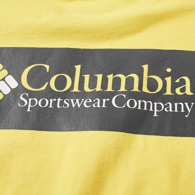 Shop Columbia Back Print Boxed Logo Tee In Yellow
