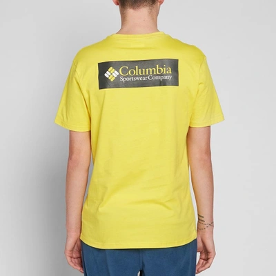 Shop Columbia Back Print Boxed Logo Tee In Yellow