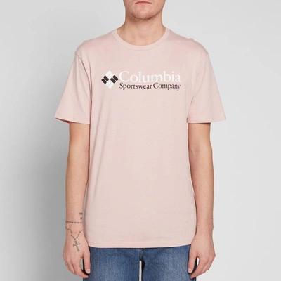 Shop Columbia Two Tone Logo Tee In Pink