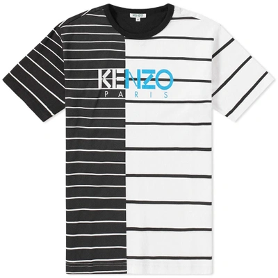 Shop Kenzo Asymmetric Stripe Logo Tee In White