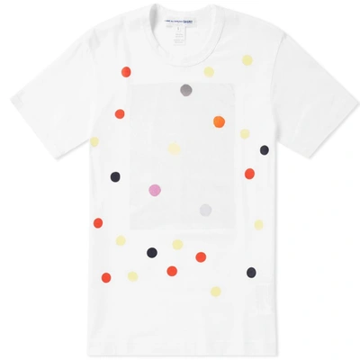 Shop Comme Des Garçons Shirt Comme Des Garcons Shirt Multi Polka Dot Print Tee In White