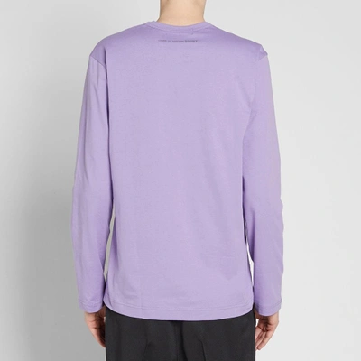 Shop Comme Des Garçons Shirt Comme Des Garcons Shirt Long Sleeve Logo Tee In Purple