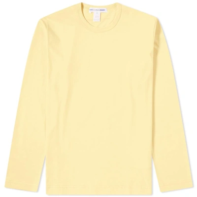 Shop Comme Des Garçons Shirt Comme Des Garcons Shirt Long Sleeve Logo Tee In Yellow