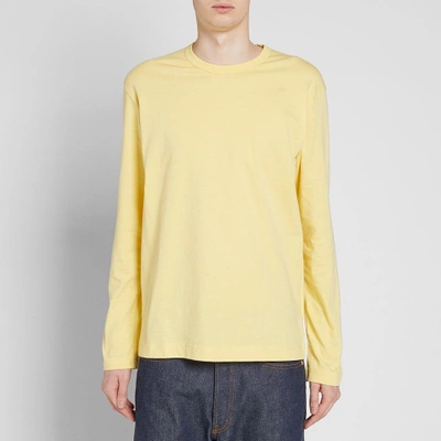 Shop Comme Des Garçons Shirt Comme Des Garcons Shirt Long Sleeve Logo Tee In Yellow
