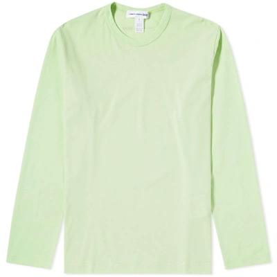 Shop Comme Des Garçons Shirt Comme Des Garcons Shirt Long Sleeve Logo Tee In Green