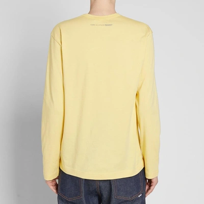 Shop Comme Des Garçons Shirt Comme Des Garcons Shirt Long Sleeve Logo Tee In Yellow