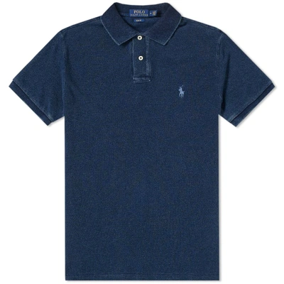 Shop Polo Ralph Lauren Washed Indigo Polo In Blue