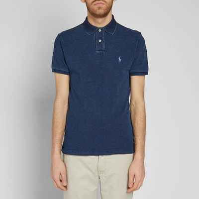 Shop Polo Ralph Lauren Washed Indigo Polo In Blue