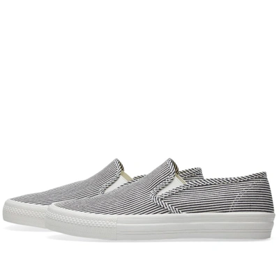 Shop Junya Watanabe Man Hickory Stripe Slip On In Blue