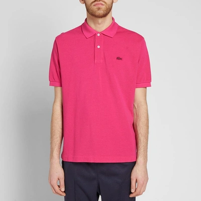 Shop Junya Watanabe Man X Lacoste Garment Dyed Polo In Pink