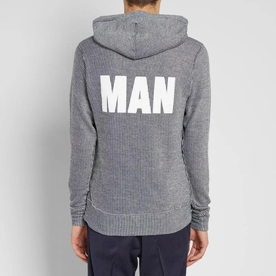 Shop Junya Watanabe Man Pile Popover Hoody In Blue