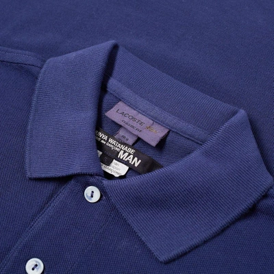 Shop Junya Watanabe Man X Lacoste Garment Dyed Polo In Blue