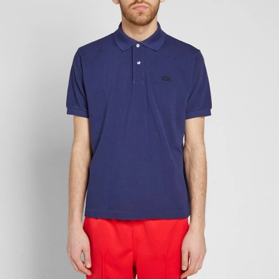 Shop Junya Watanabe Man X Lacoste Garment Dyed Polo In Blue