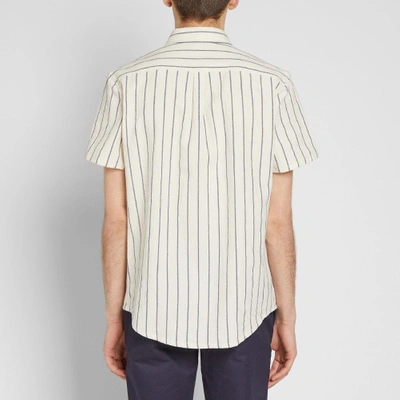 Shop Apc A.p.c. Short Sleeve Bryan Stripe Shirt In Neutrals