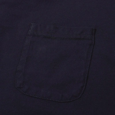 Shop Engineered Garments Long Sleeve Bask Pocket Tee In Blue