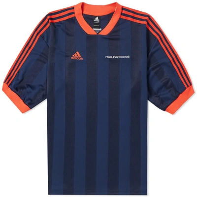 Shop Gosha Rubchinskiy X Adidas Football Tee In Blue