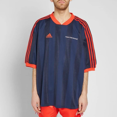 Shop Gosha Rubchinskiy X Adidas Football Tee In Blue