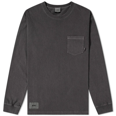 Wtaps Long Sleeve Blank Gps Tee In Black | ModeSens