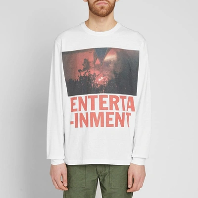 Shop A.four Labs A Four Labs Long Sleeve Entertainment 02 Tee In White