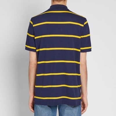 Shop Polo Ralph Lauren Crossed Flags Stripe Polo In Blue