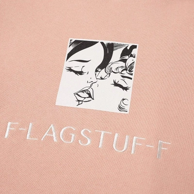 Shop Flagstuff Kiss Zip Neck Hoody In Pink