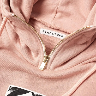 Shop Flagstuff Kiss Zip Neck Hoody In Pink