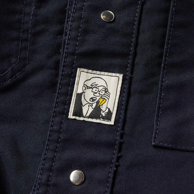 Shop Arpenteur Raglan Moleskin Jacket In Blue