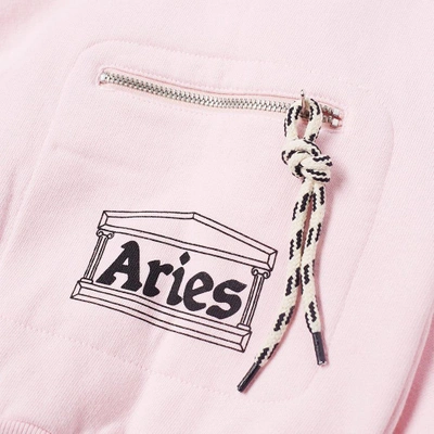 Shop Aries Zip Up Pocket Hoody In Pink