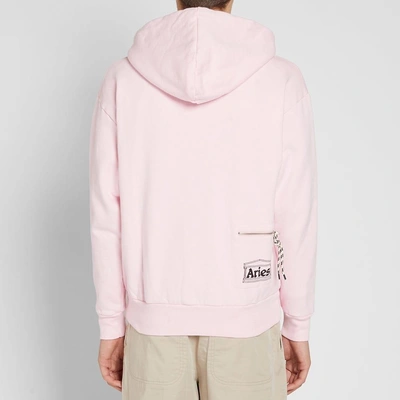 Shop Aries Zip Up Pocket Hoody In Pink