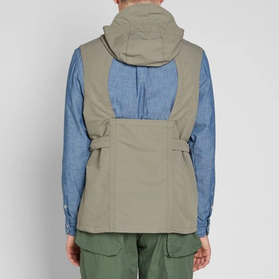 Shop Nigel Cabourn Hooded Multi Pocket Vest In Green