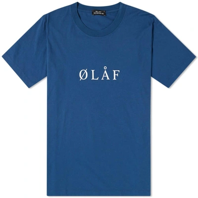 Shop Olaf Hussein Ølåf Serif Tee In Blue