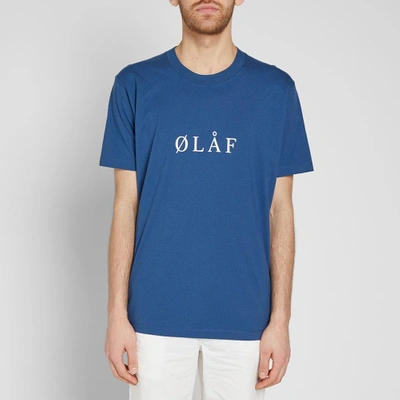Shop Olaf Hussein Ølåf Serif Tee In Blue