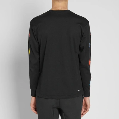 Shop F.c. Real Bristol Long Sleeve Multicolour Star Tee In Black