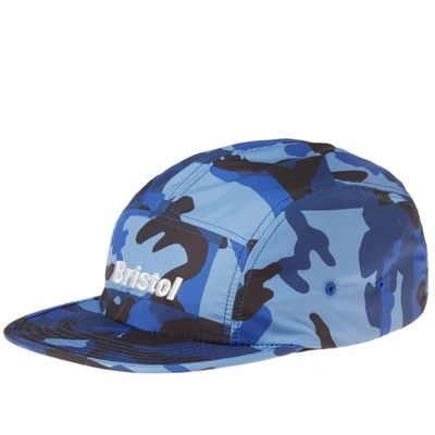 Shop F.c. Real Bristol Camouflage 5 Panel Cap In Blue