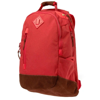 Shop Visvim Cordura 20l Veggie Suede Backpack In Red