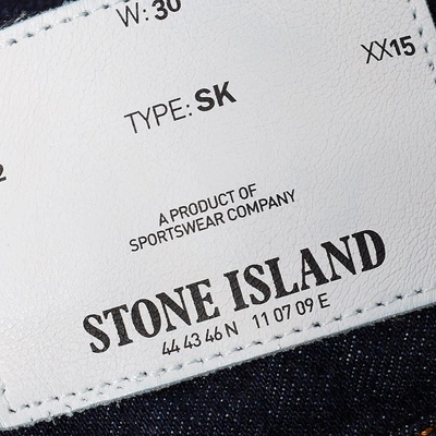 Shop Stone Island Skinny Tapered Jean In Blue