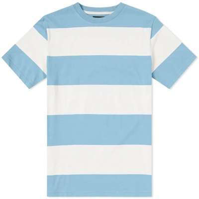 Shop Beams Plus Vintage Wide Stripe Border Tee In Blue