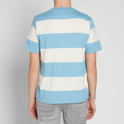 Shop Beams Plus Vintage Wide Stripe Border Tee In Blue