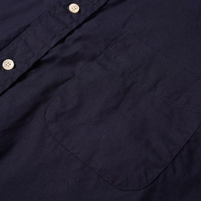 Shop Beams Plus Button Down Broadcloth Shirt In Blue