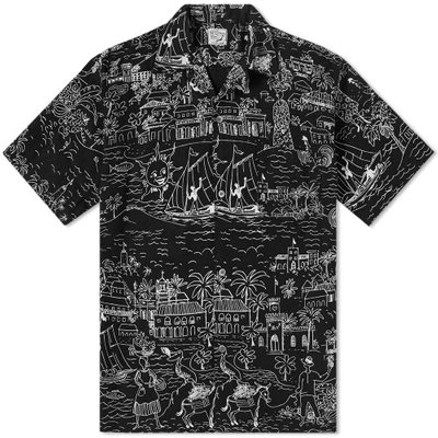 Shop Orslow Aloha Shirt In Black