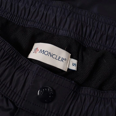 Shop Moncler Logo Taping Swim Short In Blue