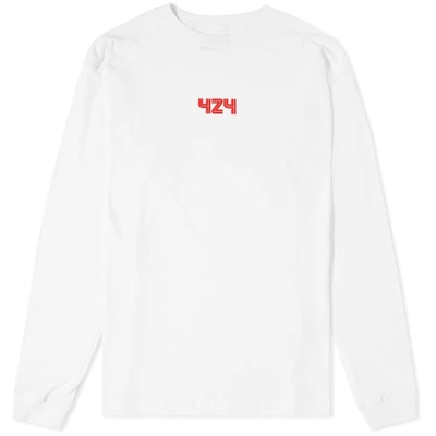 Shop 424 Long Sleeve Death Star Tee In White