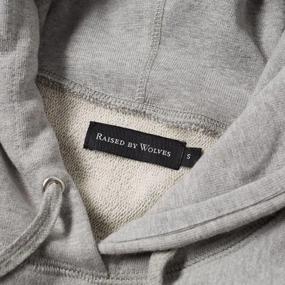 Shop Raised By Wolves Box Logo Popover Hoody In Grey
