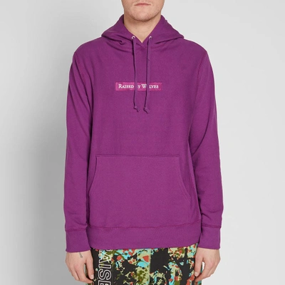 Shop Raised By Wolves Box Logo Popover Hoody In Purple